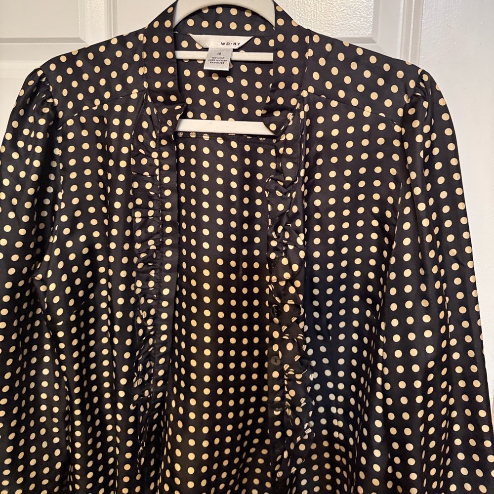 WD.NY Black and Cream Polka Dot Blazer